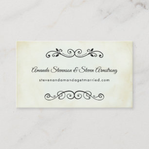 Elegante Hochzeitswebsite im Stil von altem Pergam Visitenkarte