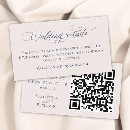 Elegante Hochzeitswebsite QR-Code Begleitkarte
