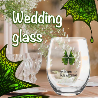 Elegante Hochzeitsweingläser mit Schmetterling Weinglas Ohne Stiel