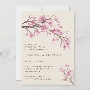 Elegante Hochzeitverschiebung mit rosa Kirschblüte Ankündigung