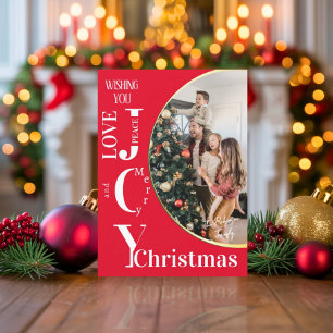 Elegante Holiday Foto Card mit modernem Script Gol Karte