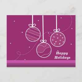 Elegante Holiday Ornaments Feiertagspostkarte
