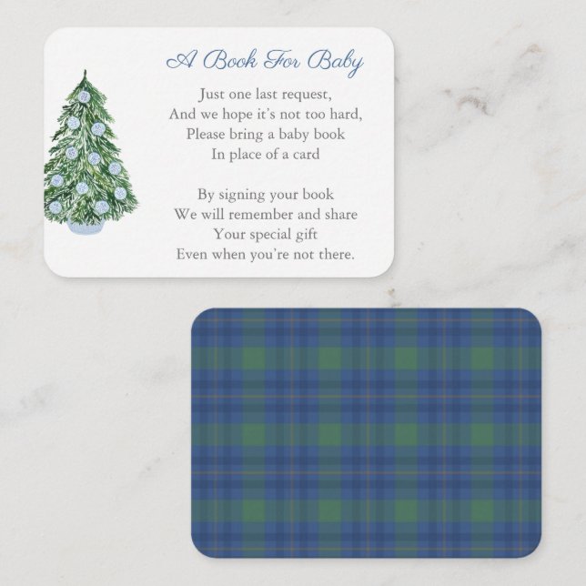 Elegante Holidays Baby-Dusche bringt ein Buch für  Begleitkarte (Vorne/Hinten)