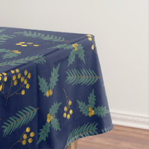Elegante Holly-Beeren-Weihnachts-Botanik Blau Gold