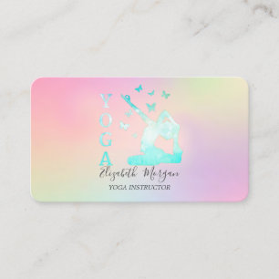 Elegante Holografische Ombre Yoga-Lehrerin für Fra Visitenkarte