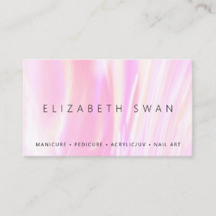 Elegante, holografische rosa Pastel Business Card Visitenkarte