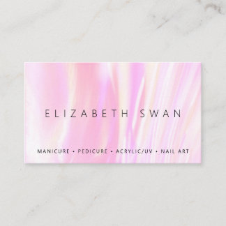 Elegante, holografische rosa Pastel Business Card Visitenkarte