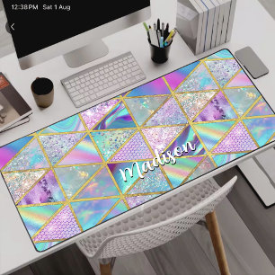 Elegante holografische trendige falsche goldene ge schreibtischunterlage