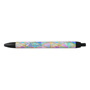Elegante holografische trendy Imitate goldene geom Kugelschreiber