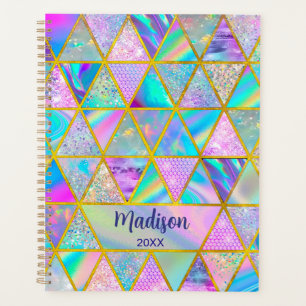 Elegante holografische trendy Imitate goldene geom Planer