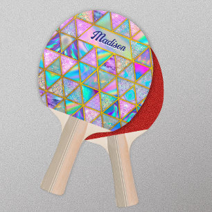 Elegante holografische trendy Imitate goldene geom Tischtennis Schläger