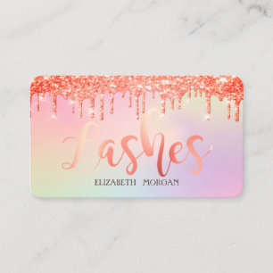Elegante holografische Wimpern, Glitter Drips Visitenkarte