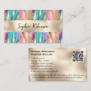 Elegante Holographic and Pearl Foil Business Card Rabattkarte