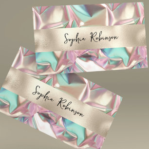 Elegante Holographic and Pearl Foil Business Card Rabattkarte