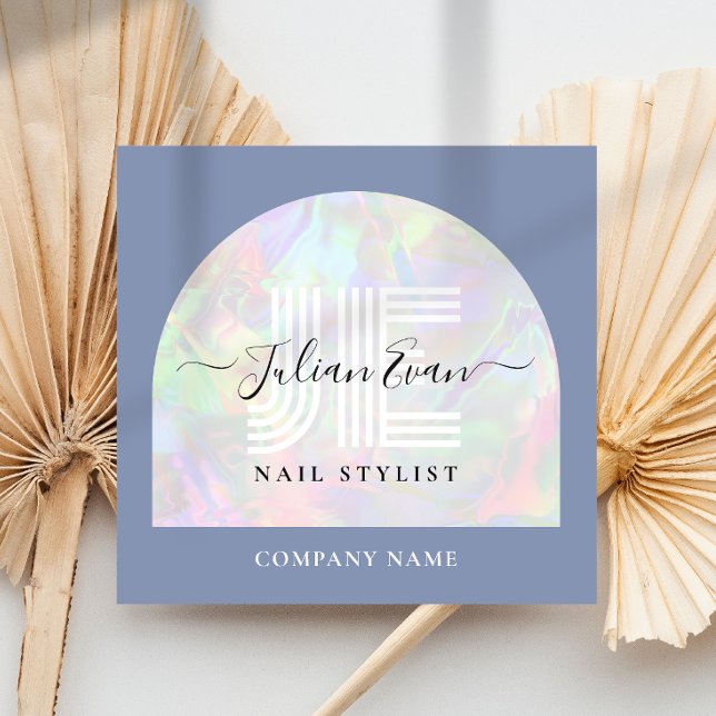 Elegante Holographic Arch Square Business Card Quadratische Visitenkarte (Von Creator hochgeladen)