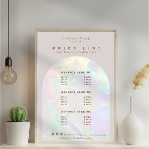 Elegante Holographic Aura Arch Beige Preisliste Poster