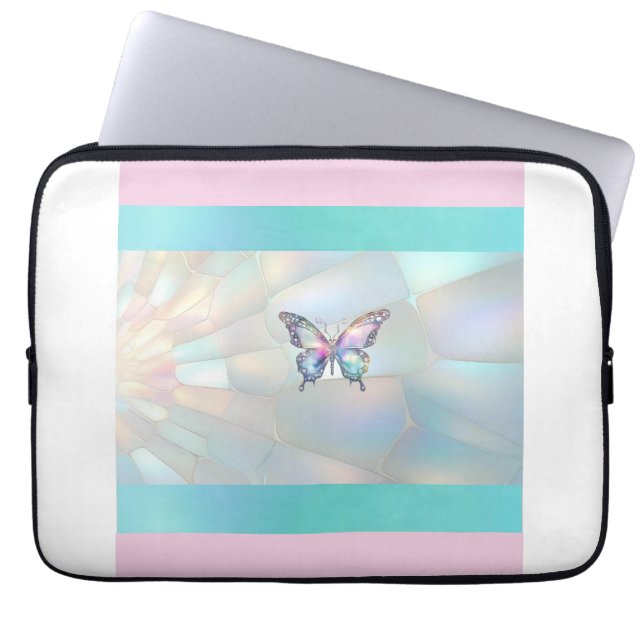 Elegante Holographic Butterfly Electronics Bag Laptopschutzhülle (Vorderseite)