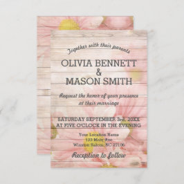 Elegante hölzerne Blume strukturiert Hochzeitskart Einladung