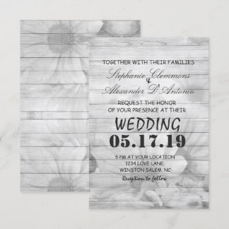 Elegante hölzerne Blume strukturiert Hochzeitskart Einladung