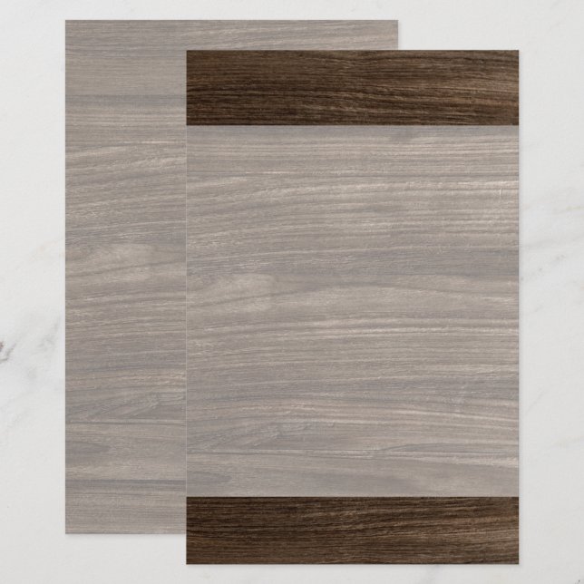 Elegante Holzstruktur Briefpapier (Vorne/Hinten)