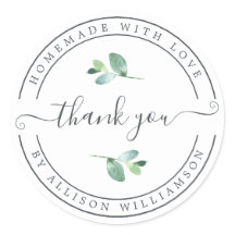 Elegante Homemade mit Liebe Schwarz-weiß Danke