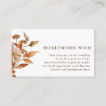 Elegante Honeymoon Wish Enclosure Card Begleitkarte<br><div class="desc">Elegante Honeymoon Wish Enclosure Card. Diese elegante und rustikale Hochzeitszimmerkarte mit handgemalten Blätter in Aquarell,  Orange und Terrakotta,  cremefarbenen und beigen Dahlien und wunderschönen rostfarbenen Rose,  die sich perfekt für Herbst- oder Herbsthochzeiten eignen!</div>