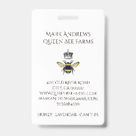 Elegante Honigbiene und Kronenfarm Ausweis