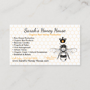 Elegante Honigwabe Professionelle Honigbiene Visitenkarte