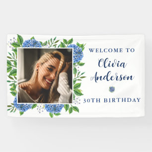 Elegante Hortensien-Party zum 30. Geburtstag mit i Banner
