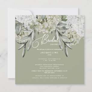 Elegante Hortensien-Salbei-Quadrat-Brautparty Einladung