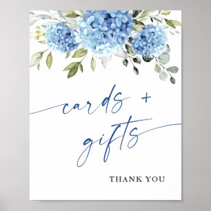Elegante Hortensienkarten und Geschenke zur Hochze Poster