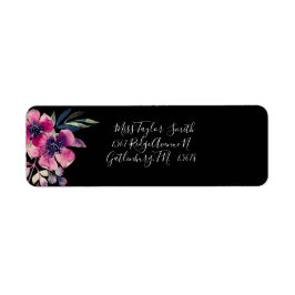 Elegante Hot Pink & Black Floral Script Hochzeit