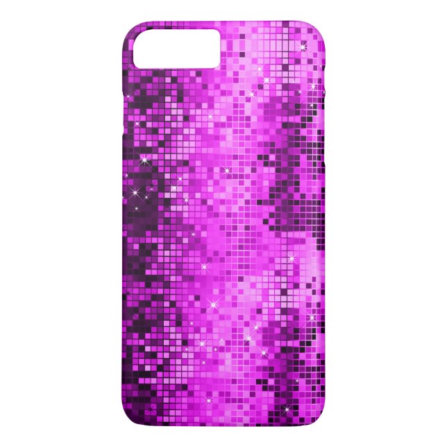 Elegante Hot Pink DiscoBall Glitzer & Glitzern Case-Mate iPhone Hülle (Rückseite)