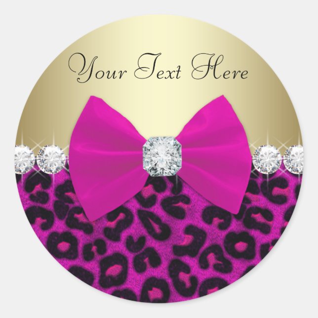 Elegante Hot Pink Leopard Stickers (Vorderseite)
