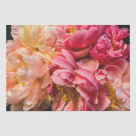 Elegante Hot Pink & Peach Peonies Seidenpapier