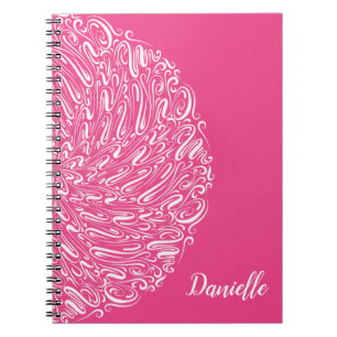Elegante Hot Pink Wirbel Mandala Art Kalligraphie Notizblock