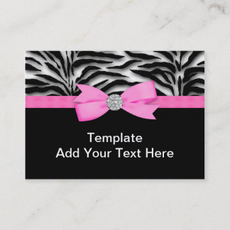 Elegante Hot Pink Zebra Business Cards Visitenkarte