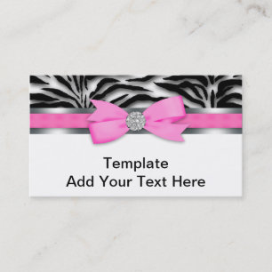 Elegante Hot Pink Zebra Business Cards Visitenkarte