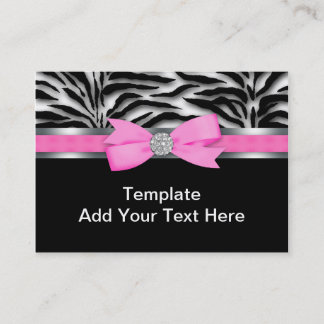 Elegante Hot Pink Zebra Business Cards Visitenkarte