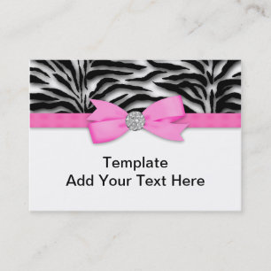 Elegante Hot Pink Zebra Business Cards Visitenkarte