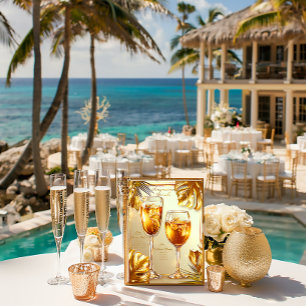 Elegante Hot Tropic Gilded Gold Signature Drinks Poster