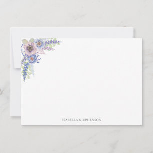 Elegante hübsche Aquarell-Blumen-Personalisierung Mitteilungskarte