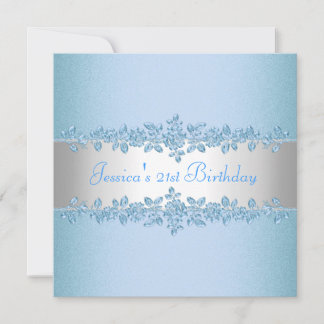 Elegante Hübsche Blaue Rose Geburtstagsparty Einladung