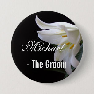 Elegante, hübsche Braut / Bräutigam Hochzeitsknopf Button