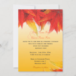 Elegante, hübsche Hochzeit im Herbst Einladung