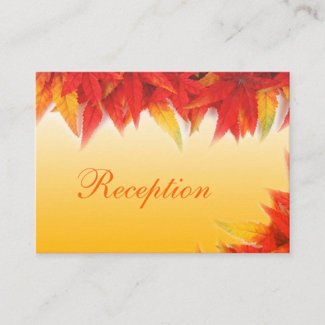 Elegante, hübsche Hochzeit im Herbst Empfang-Einsä Begleitkarte (Vorderseite)