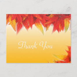 Elegante, hübsche Hochzeit im Herbst Gefallen Dank Postkarte