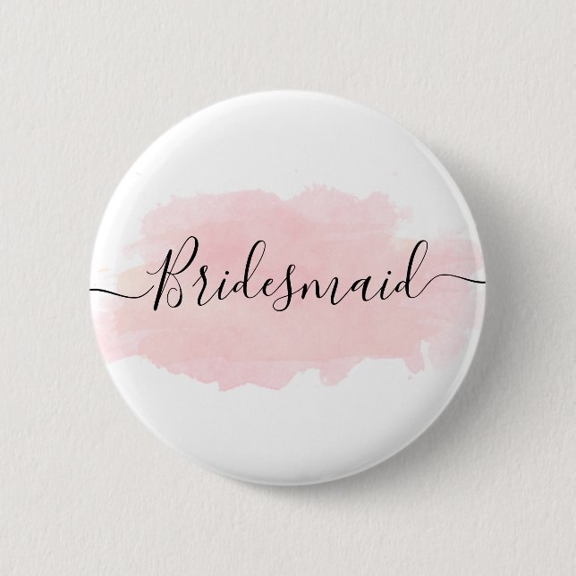 Elegante hübsche Küken rosa Aquarellmaid Button (Vorderseite)
