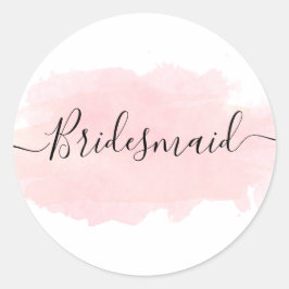 Elegante hübsche Küken rosa Aquarellmaid Runder Aufkleber