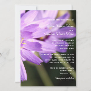Elegante, hübsche lila Blume Sommerhochzeit Einladung